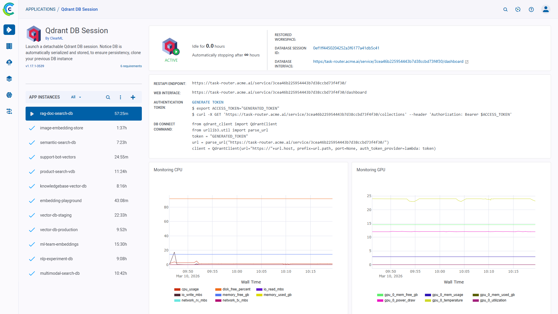 Qdrant DB Session | ClearML