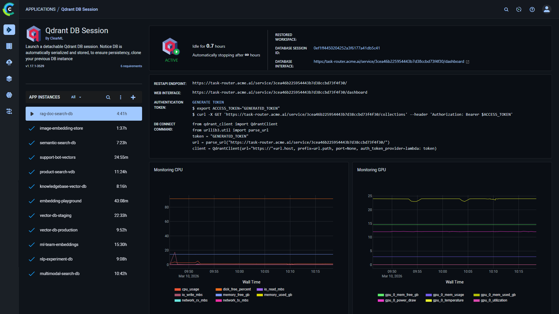 Qdrant DB Session | ClearML