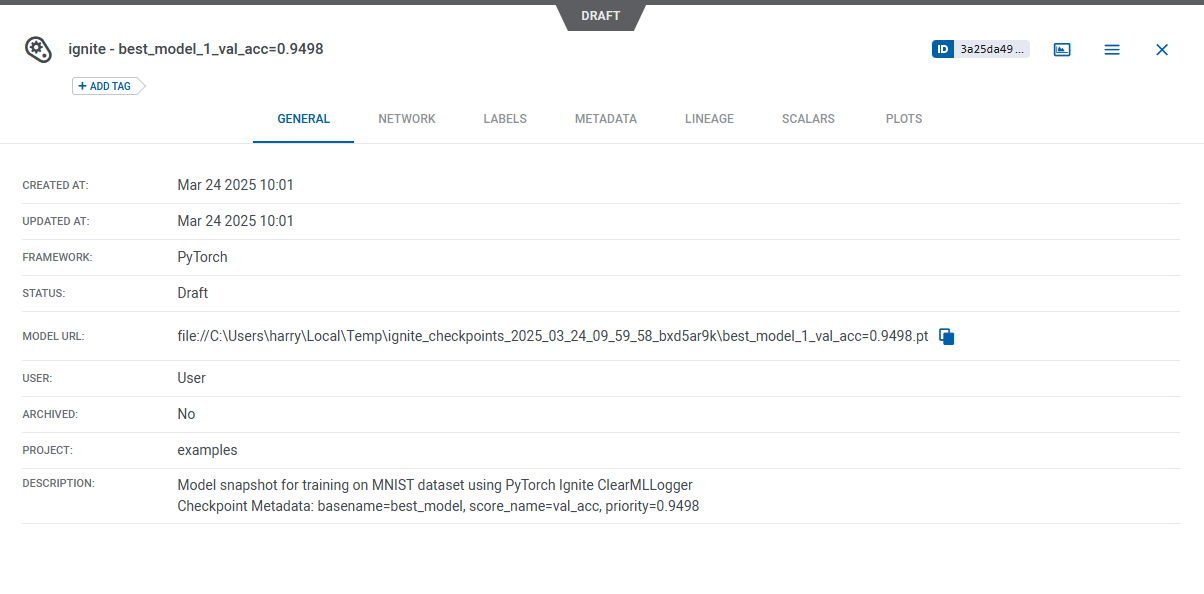 PyTorch Ignite ClearMLLogger | ClearML
