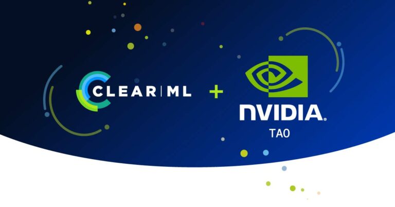 ClearML and NVIDIA logos on blue background