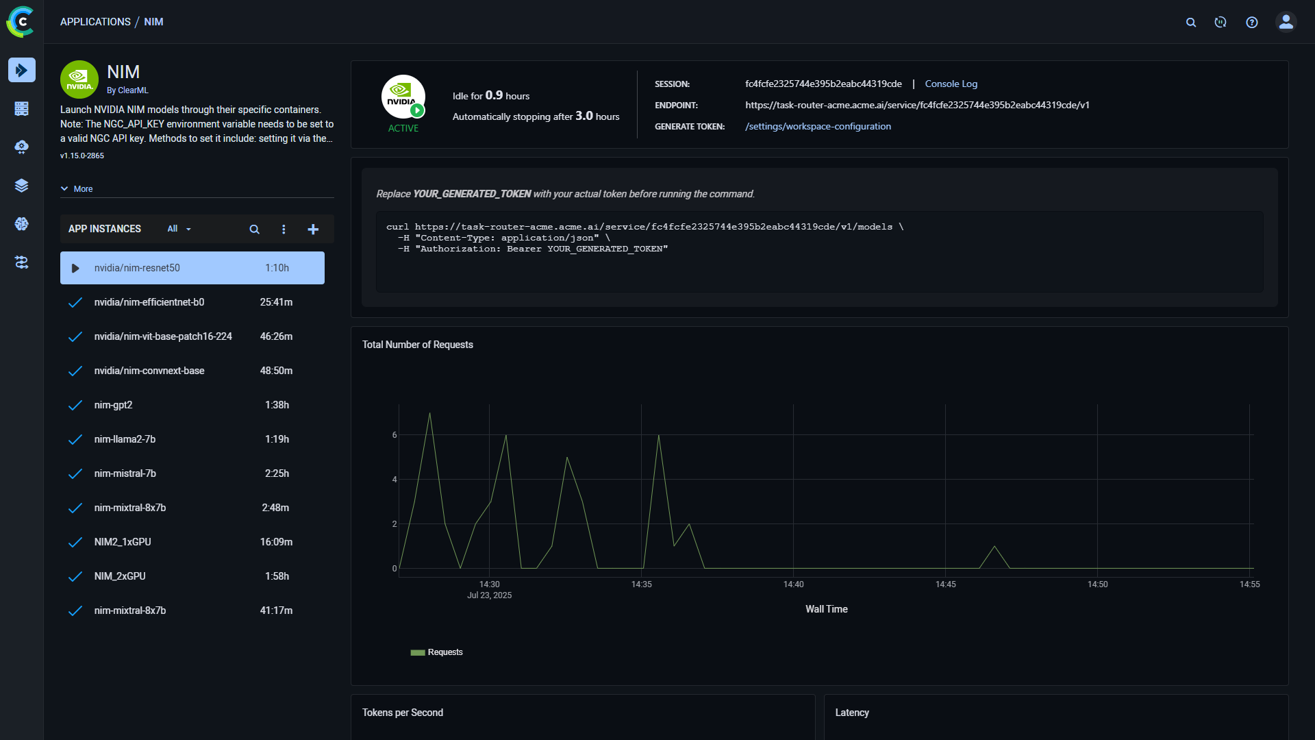 Figure 3: NIMs Container Launcher Application